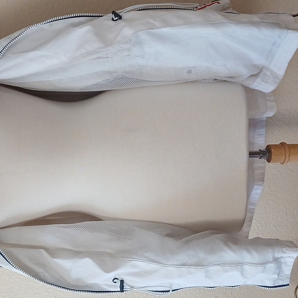 TOMMY HILFIGURE CLASSIC LIGHTWEIGHT PEPLUM STYLE FULL ZIP JACKET WINDBREAKER XL - Picture 13 of 14